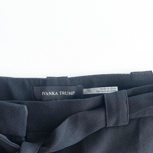 Ivanka Trump Womens Trouser Pants Bow Tie Black Size 10 NWT - Picture 4 of 11